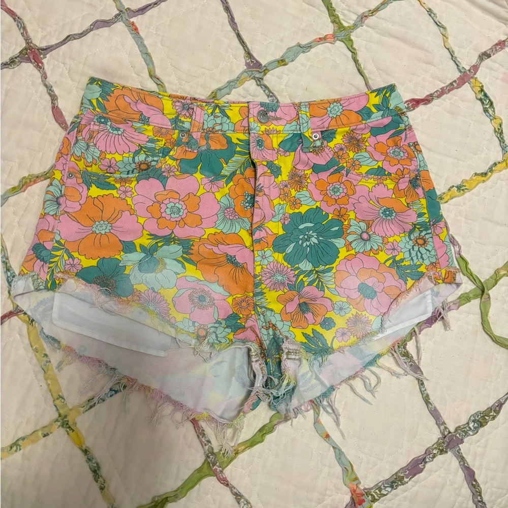 high rise colorful wildfable jean shorts